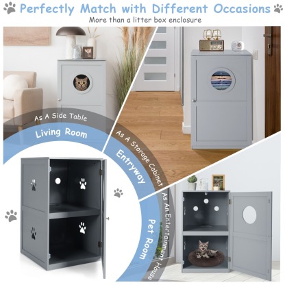 Furfurst 2-Tier Litter Box Enclosure with Anti-Toppling System