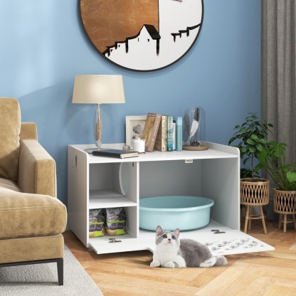 Furfurst Cat Litter Box Enclosure with Removable Cushion for Pets