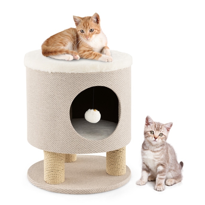 Furfurst Cat Condo Stool Pet House Ottoman Bed for Indoor Cats