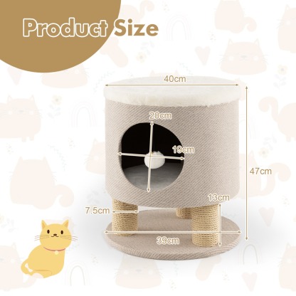 Furfurst Cat Condo Stool Pet House Ottoman Bed for Indoor Cats
