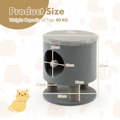 Furfurst Cat Condo Stool Pet House Ottoman Bed for Indoor Cats