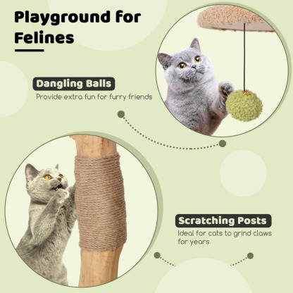 Furfurst 110CM Cat Tree with Padded Top Perch