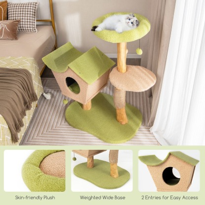 Furfurst 110CM Cat Tree with Padded Top Perch