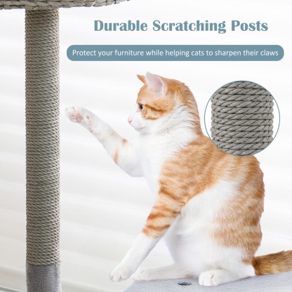Furfurst 106 CM Tall Cat Tree with Curved Metal Supporting Frame