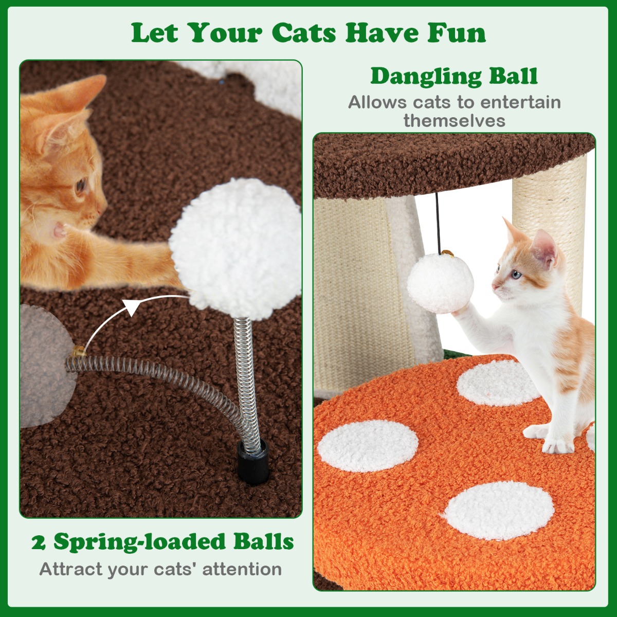 Furfurst 4-In-1 Cat Tree with Condo and Platform Cat Tower with Sisal Post