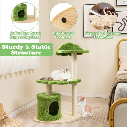 Furfurst 97CM Cute Cat Tree with Fully Wrapped Sisal Scratching Posts