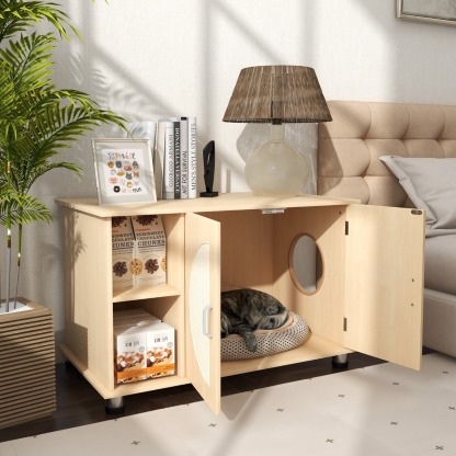 Furfurst Cat Litter Box Enclosure with Sisal Scratching Doors