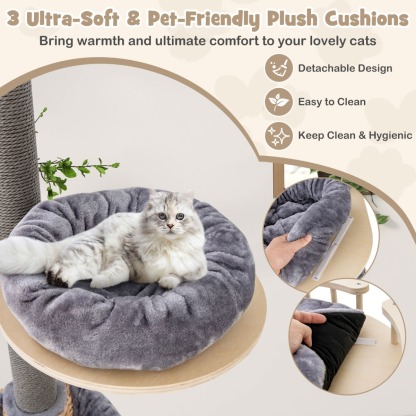 Furfurst Floor to Ceiling Cat Tree with 2.3-2.7m Adjustable Height for Indoor Kittens and Adult Cats