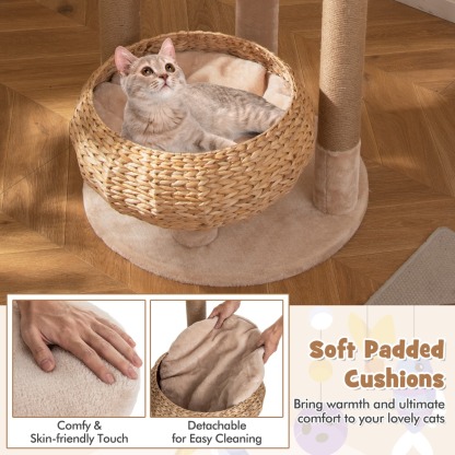 Furfurst 164cm Cattail Cat Tower with Jute Scratching Posts