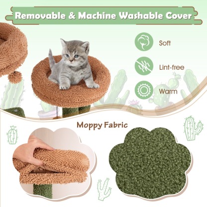 Furfurst 160cm Cactus Cat Tree Multi-level Cat Tower with Sisal Scratching Posts