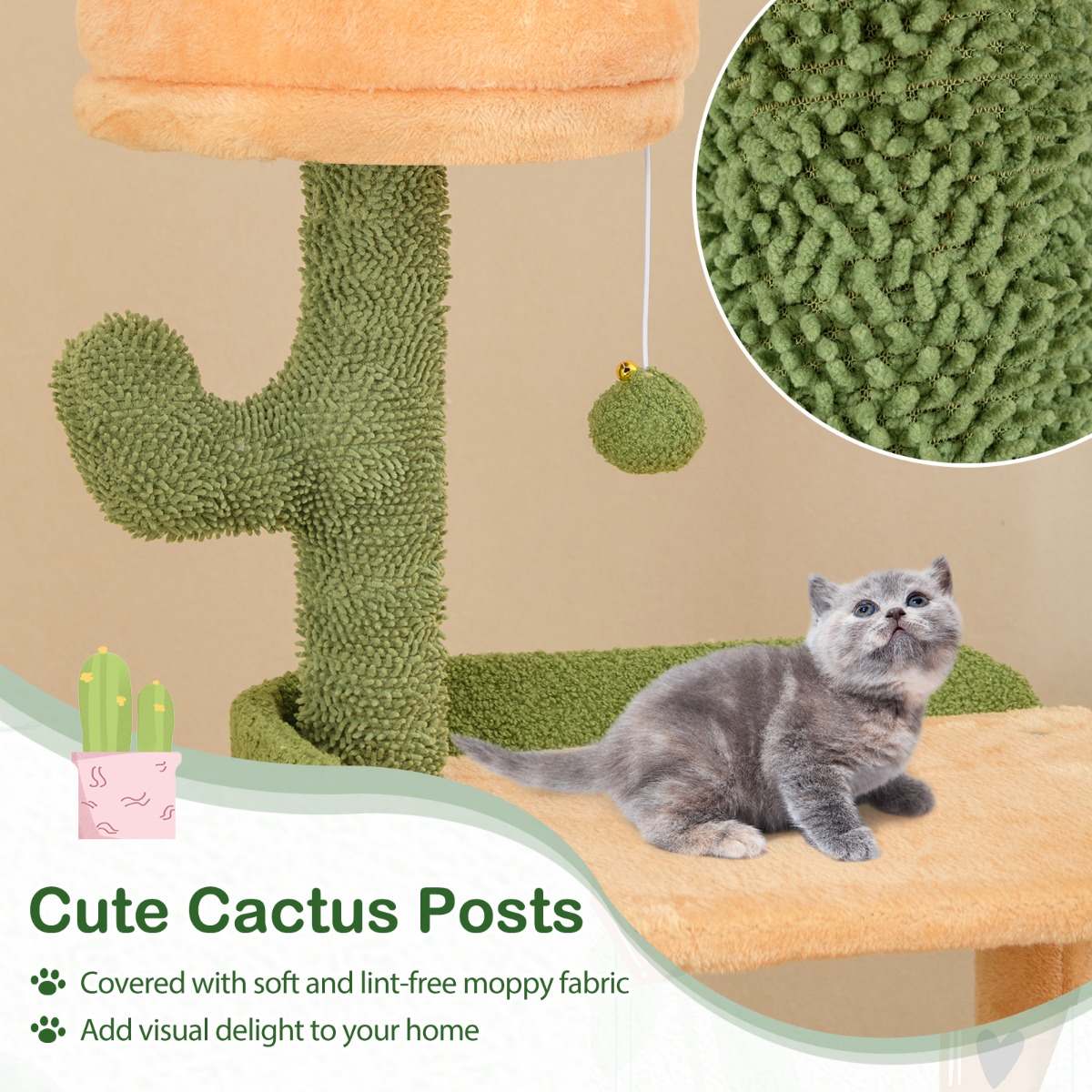 Furfurst 160cm Multi-level Cactus Cat Tree with Sisal Scratching Posts