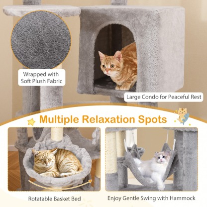 Furfurst 176cm Tall Multi-level Cat Tree Cat Tower with Top Perch