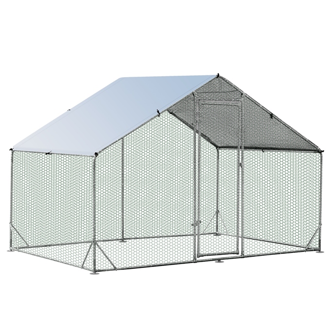 Furfurst Large Spire-Shaped Chicken Coop with Waterproof and Sun-protective Cover for Backyard/Farm