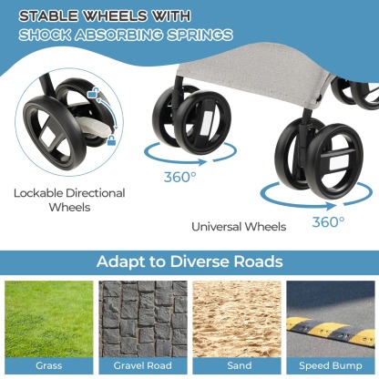 Furfurst 3-In-1 Pet Stroller with Removable Car Seat Carrier