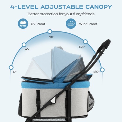Furfurst 3-In-1 Pet Stroller with Removable Car Seat Carrier