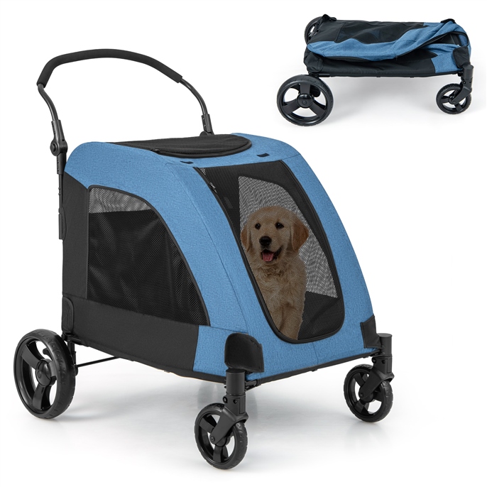 Furfurst Large Dog Stroller Foldable Pet Stroller with Dual Entry and Removable Pad