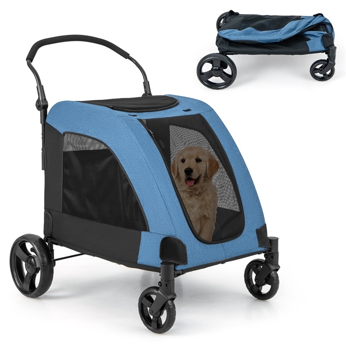 Furfurst Large Dog Stroller Foldable Pet Stroller with Dual Entry and Removable Pad