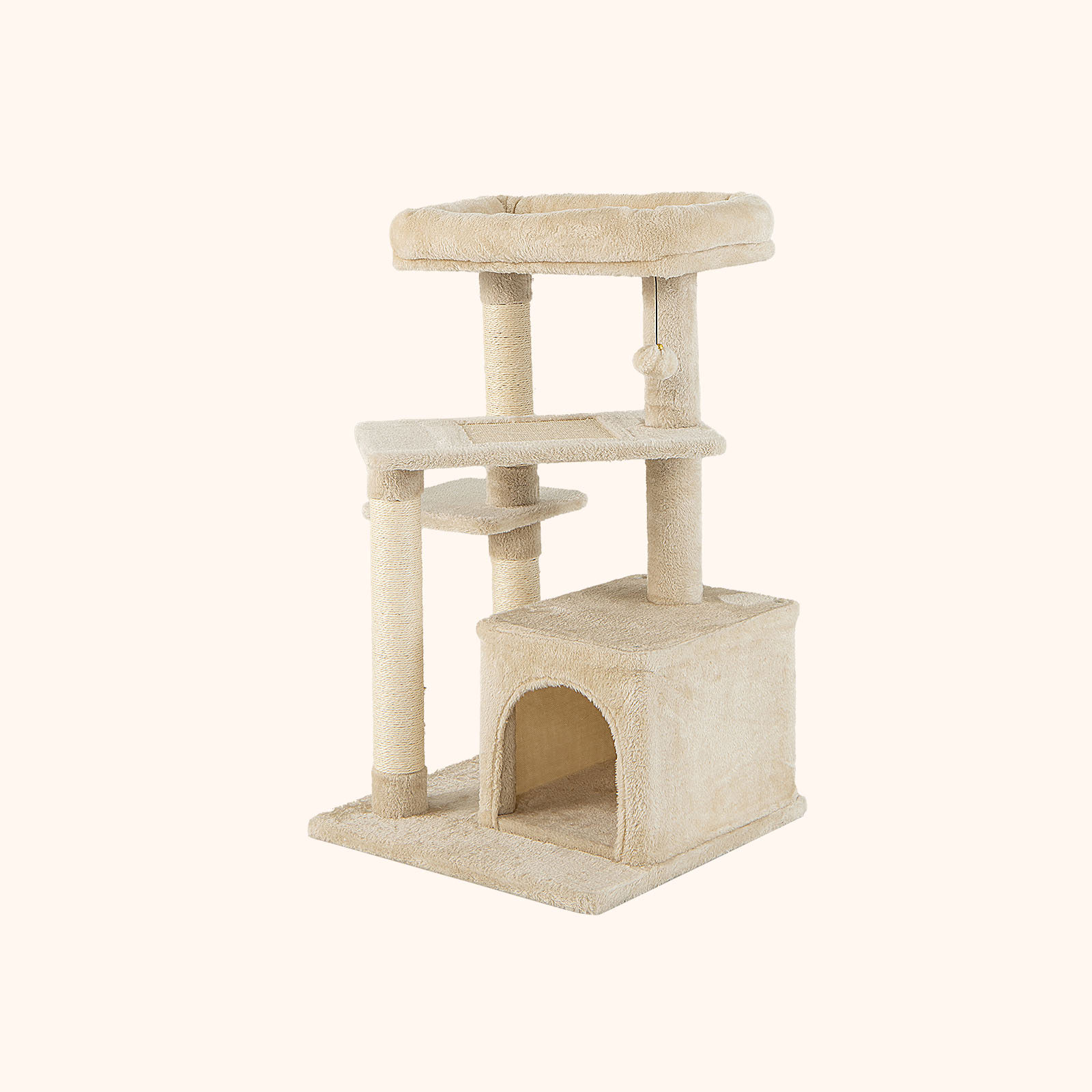 Furfurst Indoor Plush 4-Layer Cat Tree with Scratching Posts