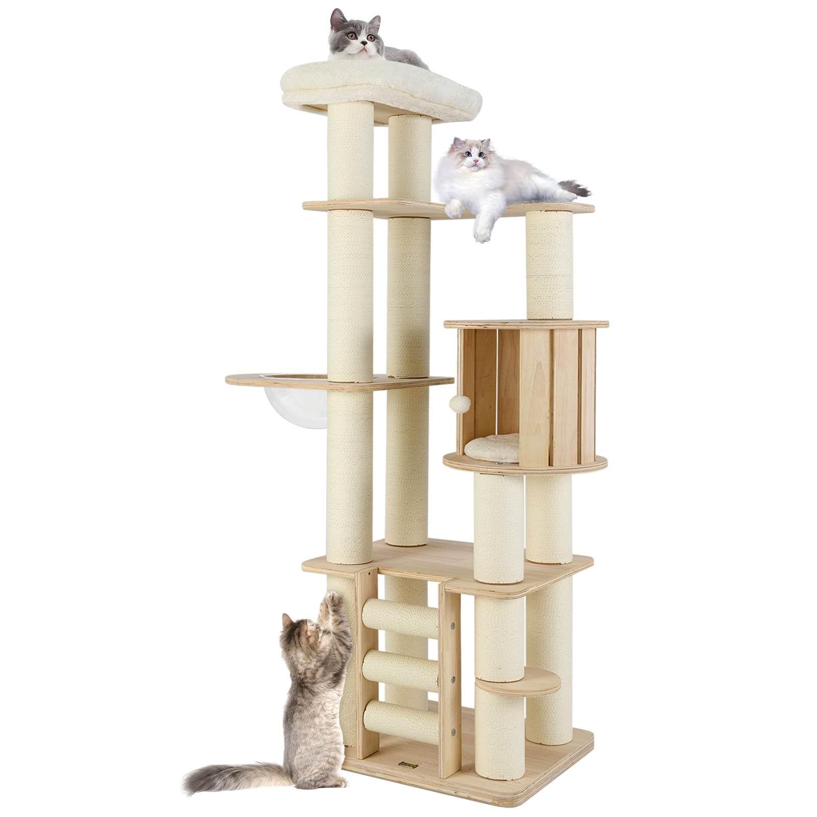 180 cm Tall Cat Tree with Cozy Perch for Indoor Cats and Kittens