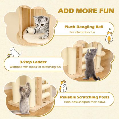 180 cm Tall Cat Tree with Cozy Perch for Indoor Cats and Kittens
