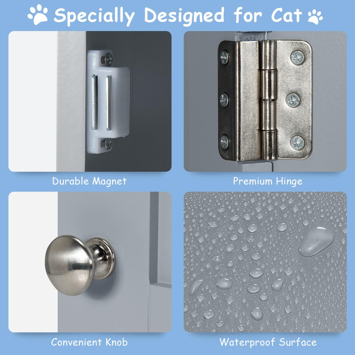 Furfurst 2-Tier Litter Box Enclosure with Anti-Toppling System