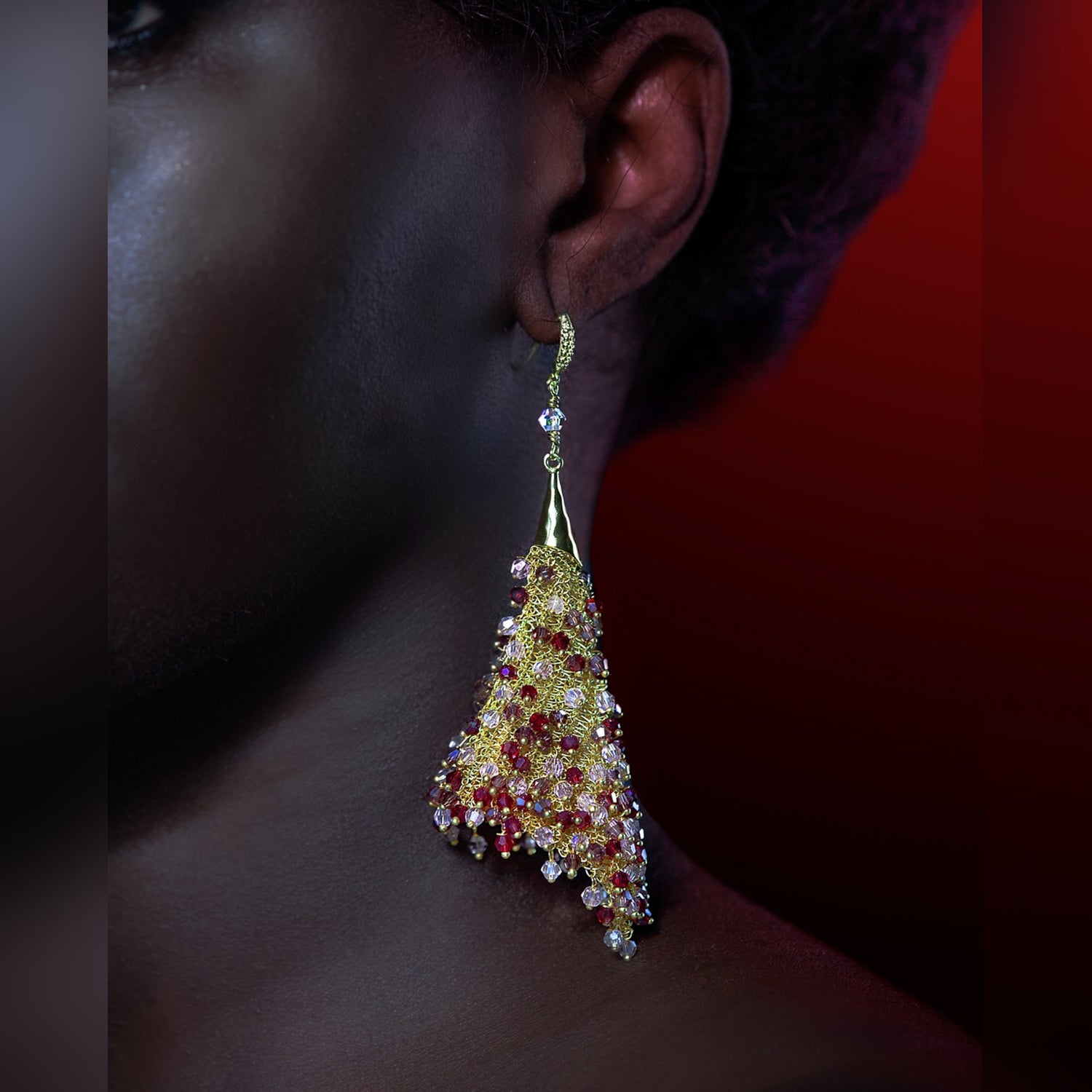 ARETE Gold Red Earring Romeo Delauris