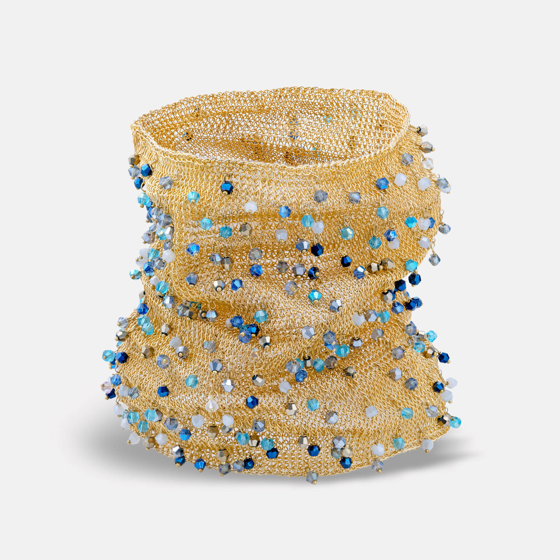 Amara Cuff Gold Blue Bracelet Romeo Delauris