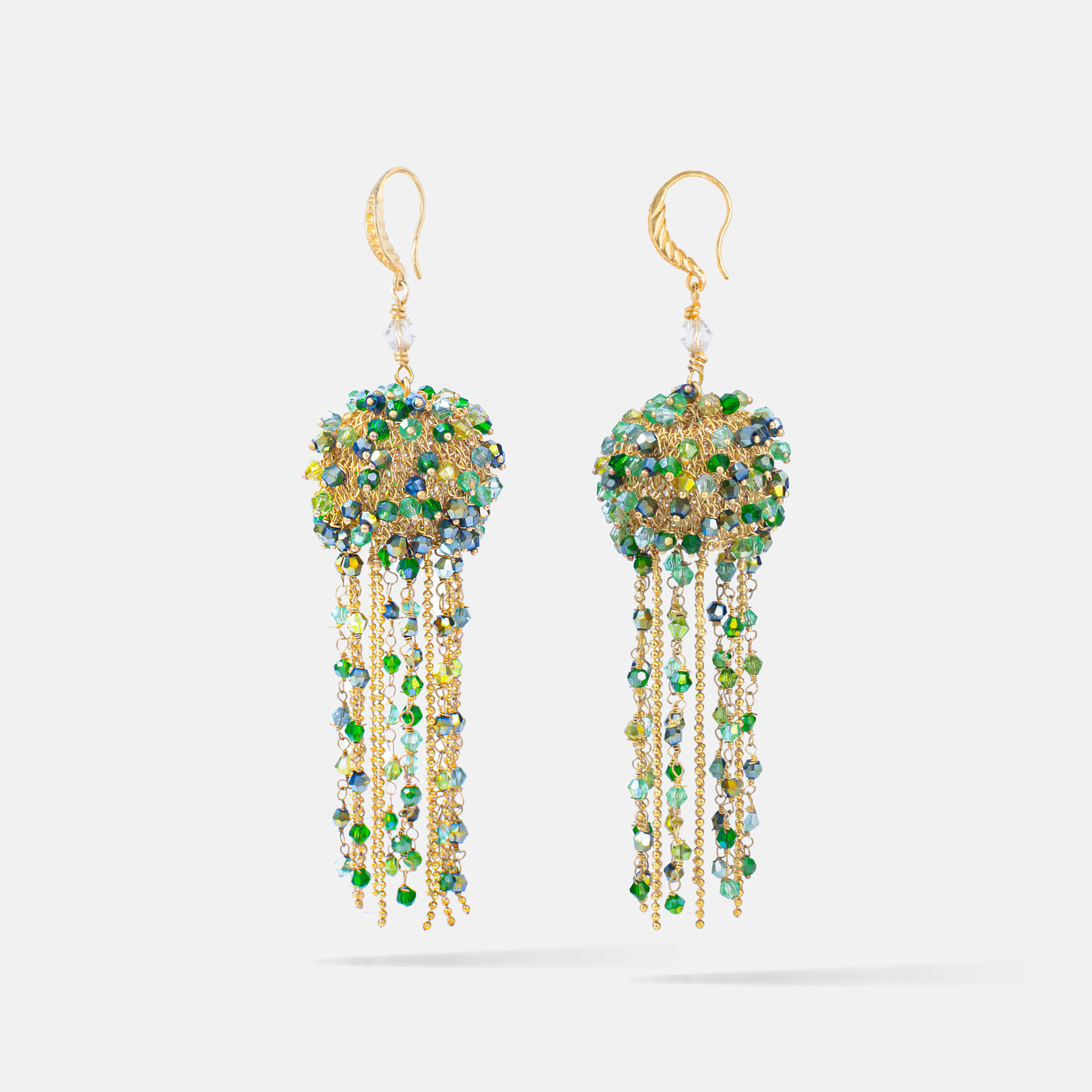 Auge Gold Green Earrings Romeo Delauris