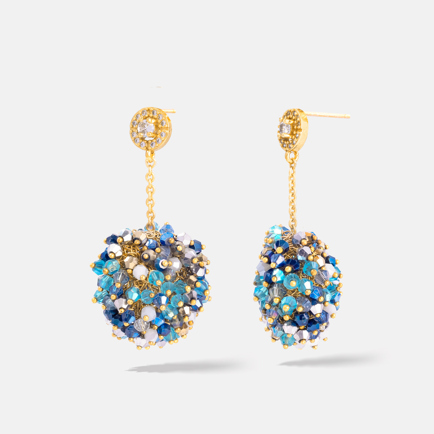 Eonia Gold Blue Earrings Romeo Delauris