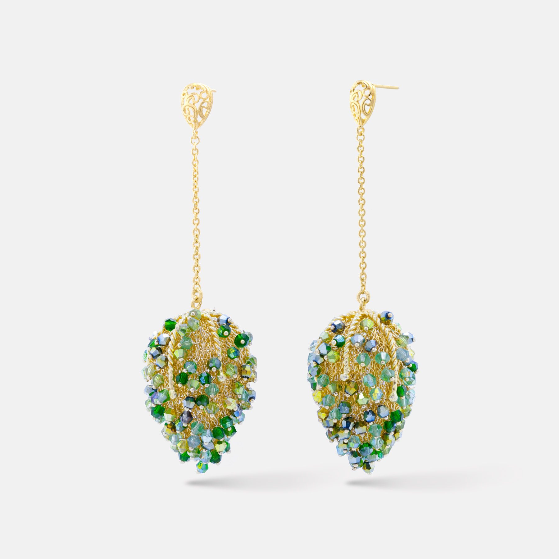 Hedone Gold Green Earrings Romeo Delauris