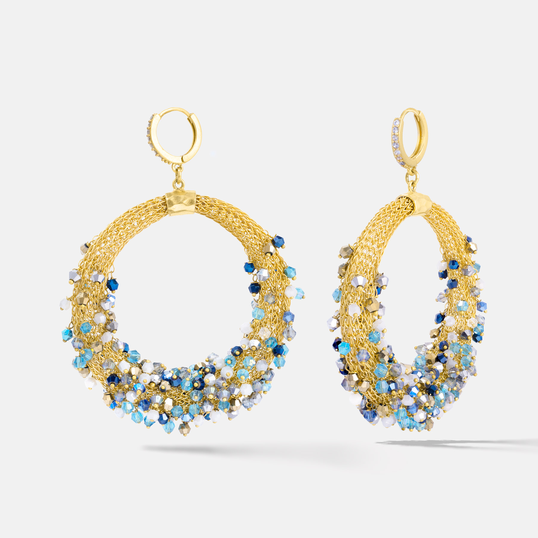 Iole Gold Blue Earrings Romeo Delauris 