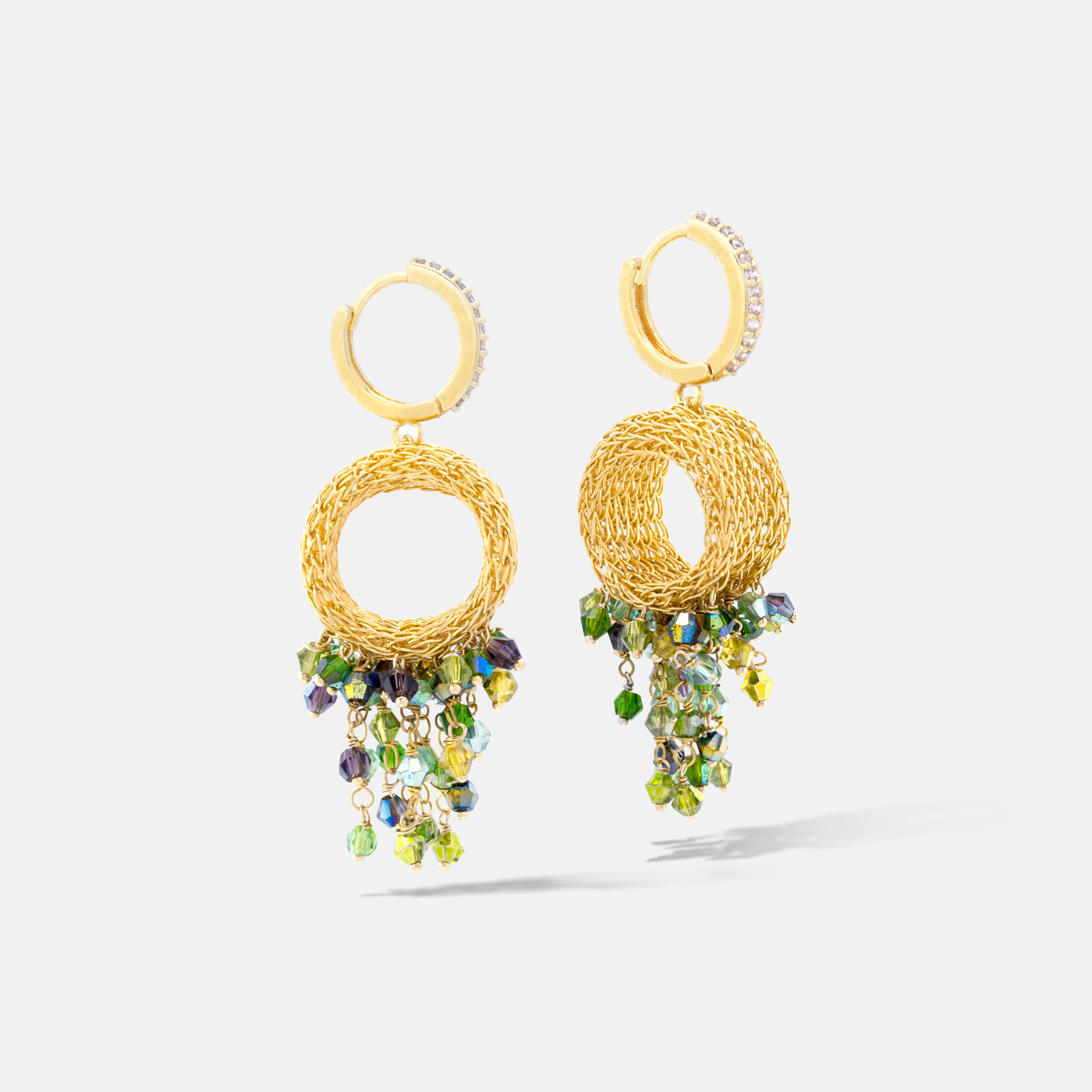 Lydia Gold Green Earrings Romeo Delauris