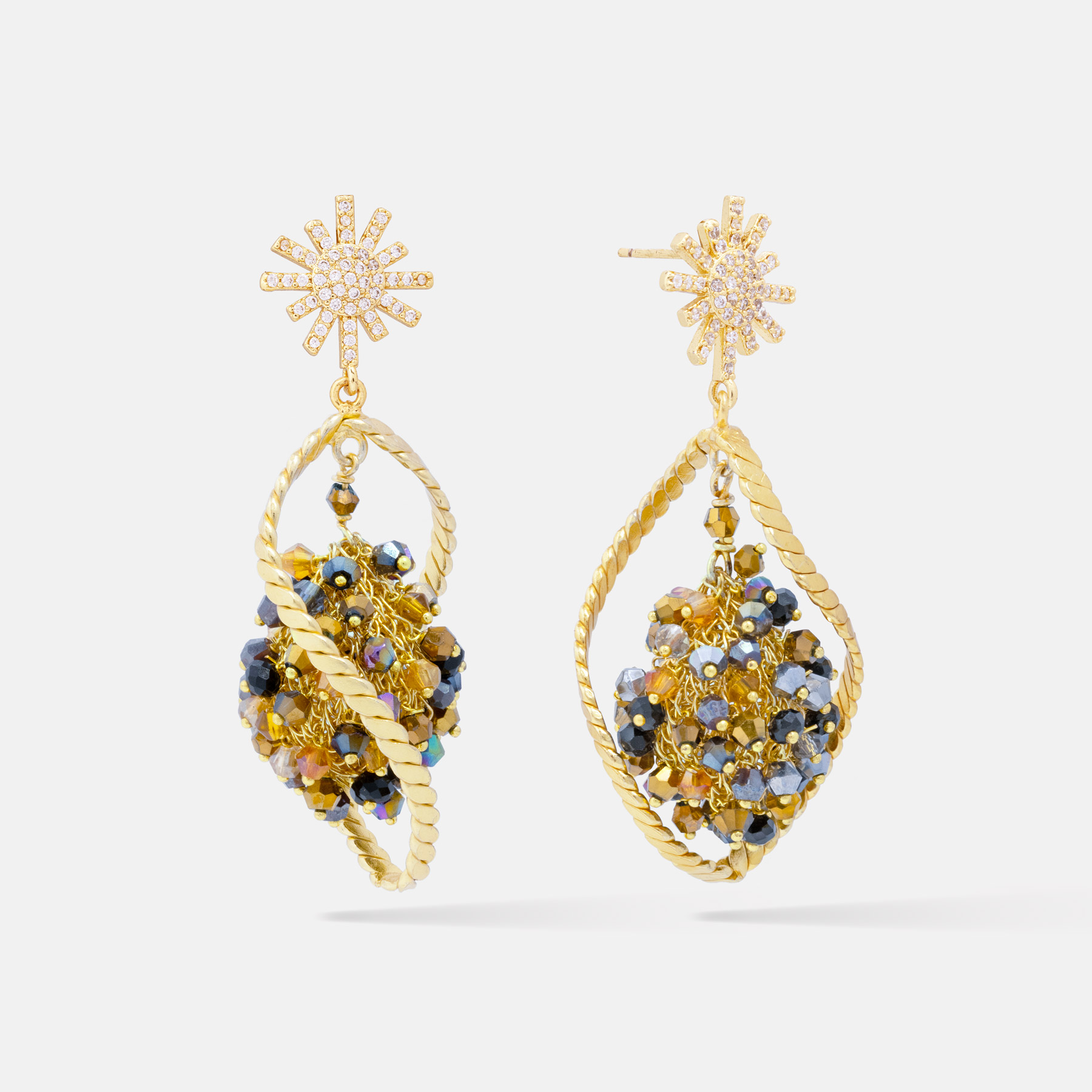 Octo Gold Metalic Earrings Romeo Delauris
