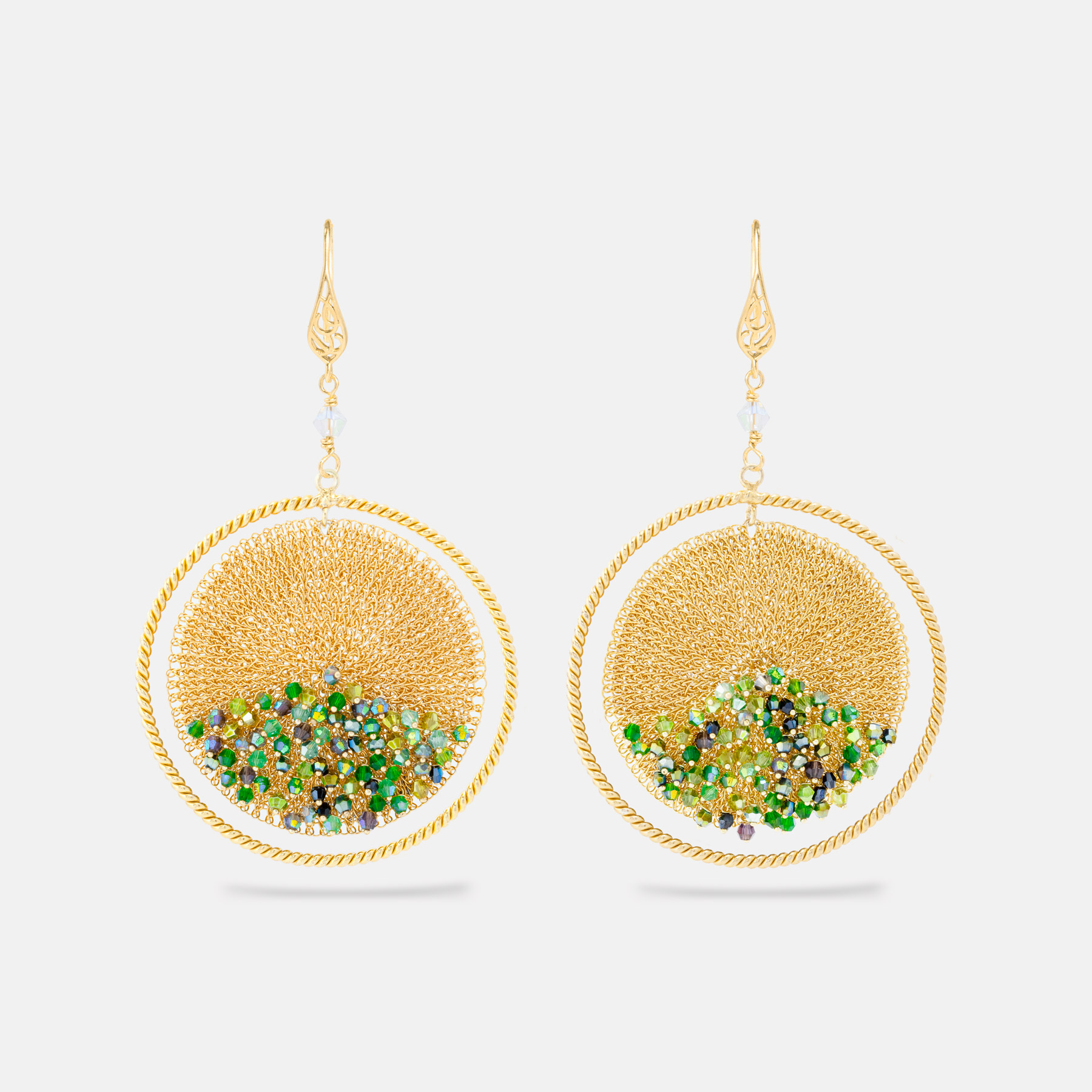 Zoe Gold Green Earrings Romeo Delauris