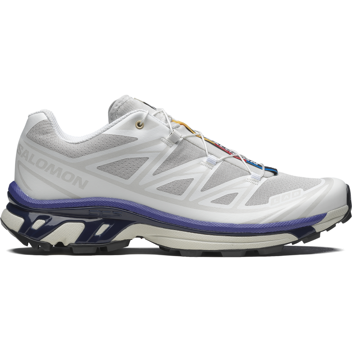 SALOMON UNISEX XT-6 SHOES - White/Lunar Rock/Liberty
