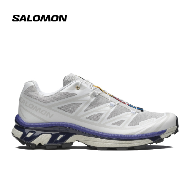 SALOMON UNISEX XT-6 SHOES - White/Lunar Rock/Liberty