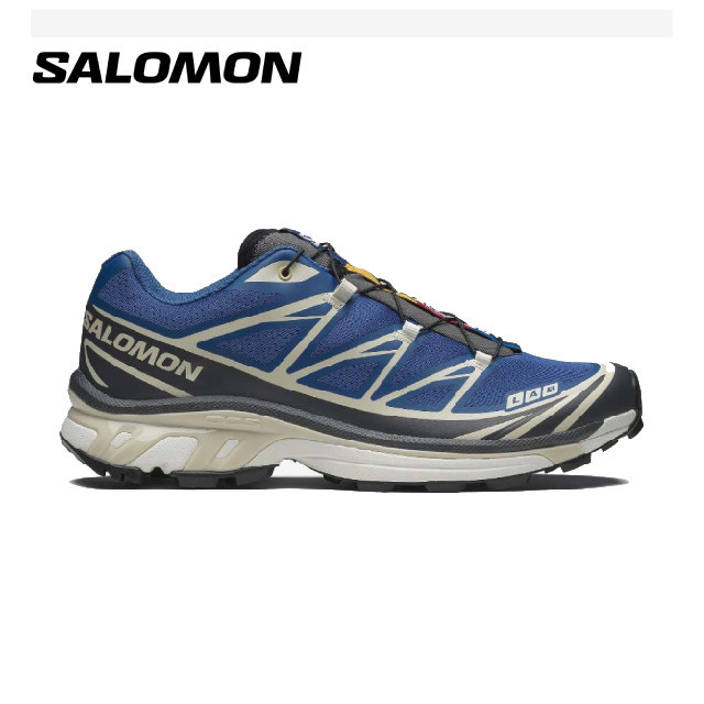 SALOMON UNISEX XT-6 SHOES - Dark Blue/Almond Milk/Asphalt