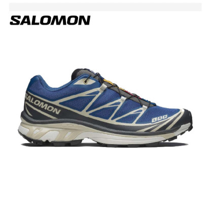 SALOMON UNISEX XT-6 SHOES - Dark Blue/Almond Milk/Asphalt