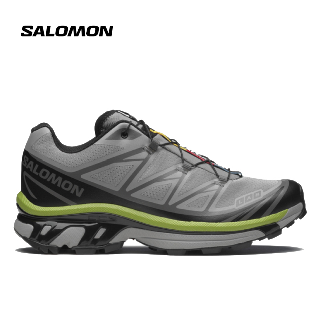 SALOMON UNISEX XT-6 SHOES - Alloy/Black/Dark Citron