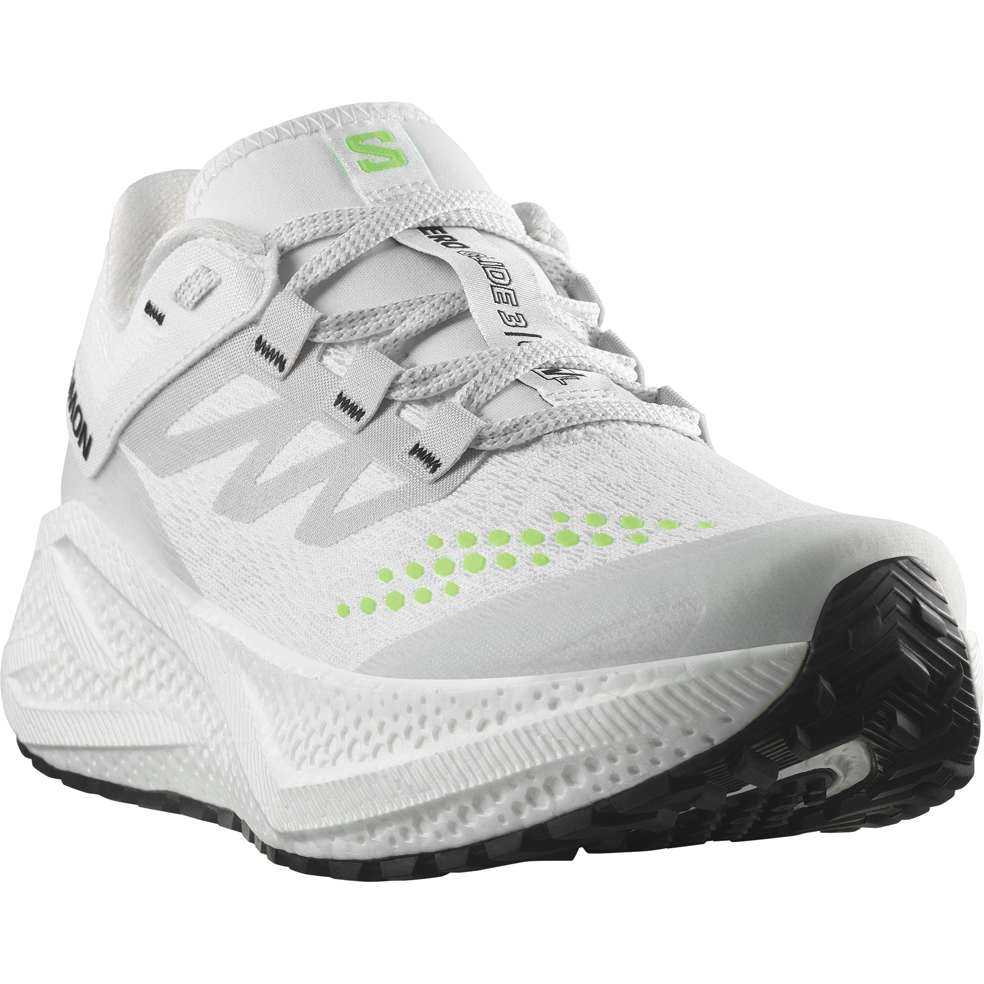 新品SALOMON AERO GLIDE 3 ホワイト/ウィローハーブ 25cm Salomon Aero Glide 3 Men's White/White/Willowherb – Holabird Sports