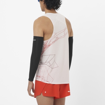 SALOMON MEN S/LAB SPEED SINGLET M LILAC ASH/FIERY RE