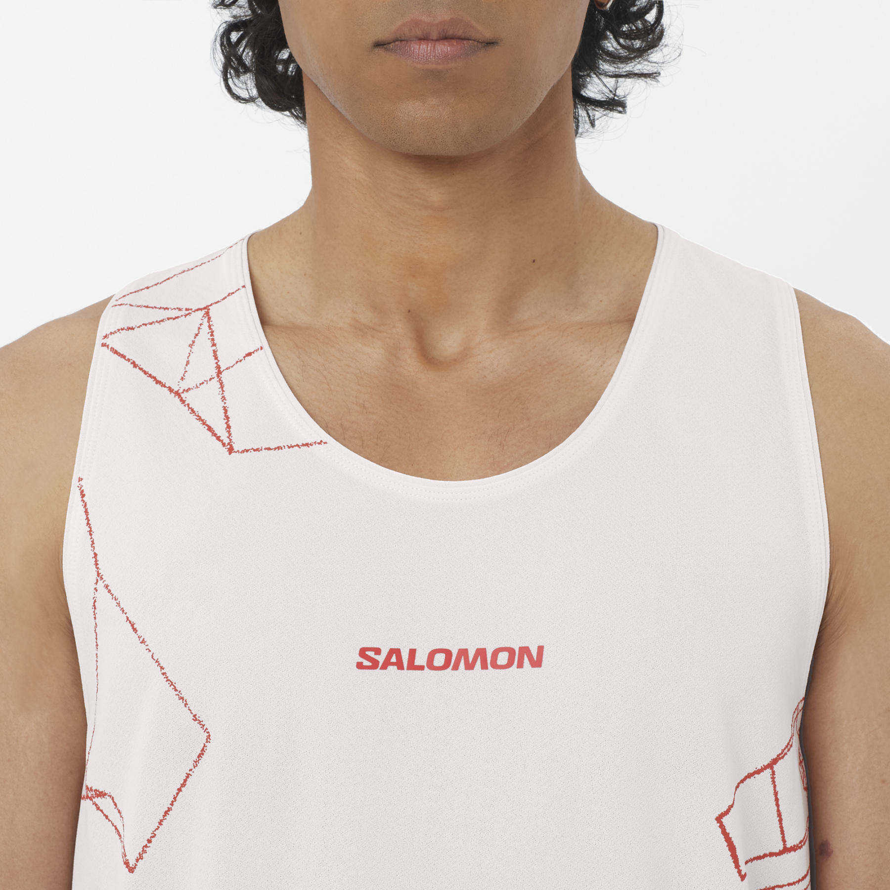 SALOMON MEN S/LAB SPEED SINGLET M LILAC ASH/FIERY RE