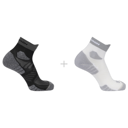 SALOMON SOCKS AERO ANKLE 2-PACK WHITE/BLACK
