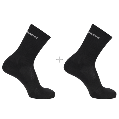 SALOMON SOCKS EVASION CREW 2-PACK BLACK/BLACK