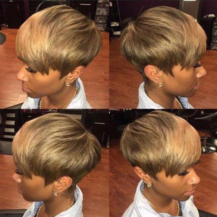 Affordable Short Straight Layered Wig with Bangs for Women