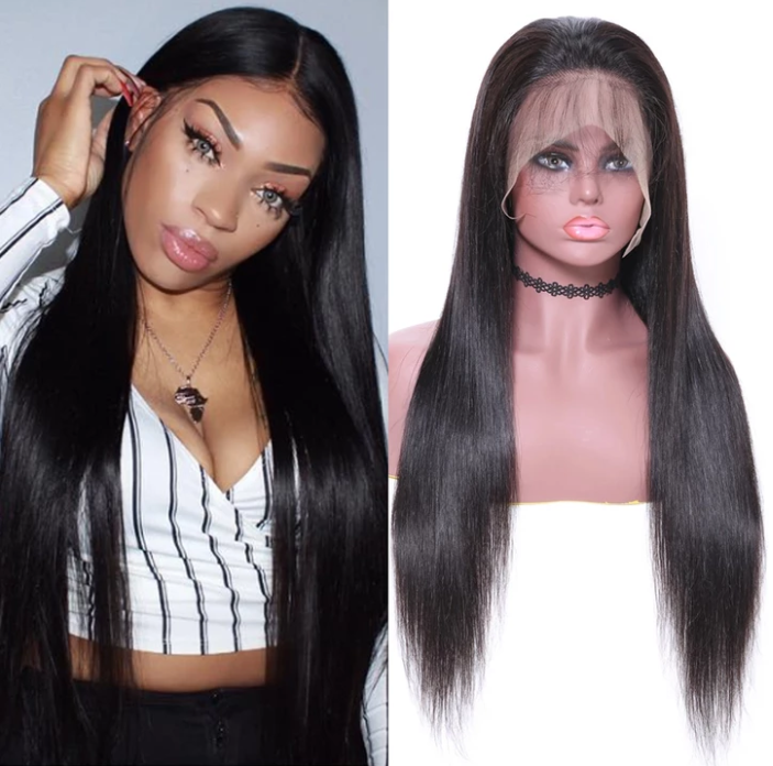 360 Lace Front Invisible Knot Wig Bleached Knots Pre Plucked Lace Front Human Hair Wig Peruvian