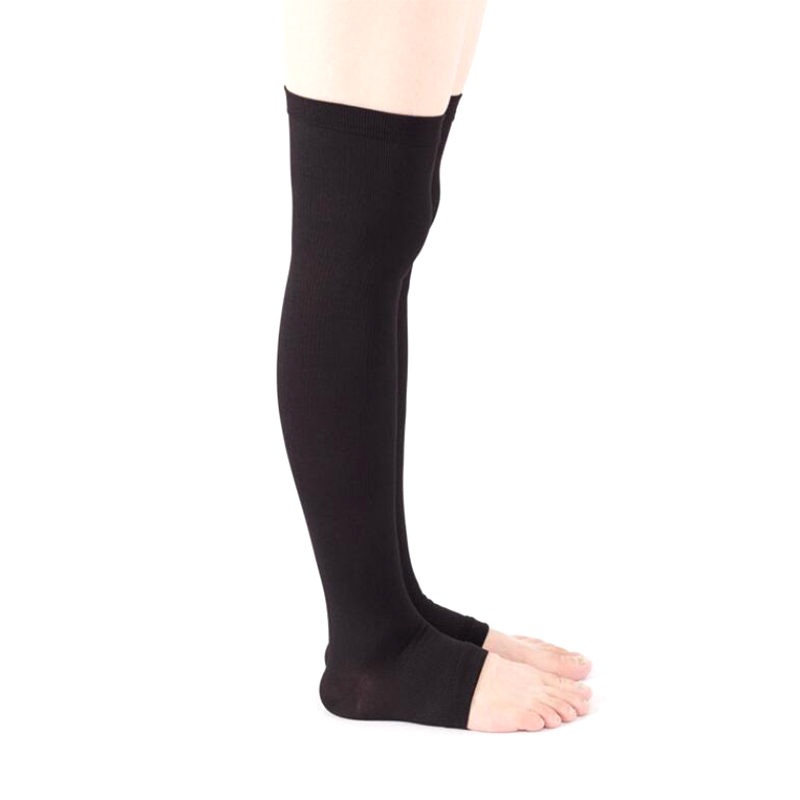 Open Toe Knee-High Medical Compression Stockings Varicose Veins Stocking Compression Brace Wrap Shaping for Women Men 18-21mm