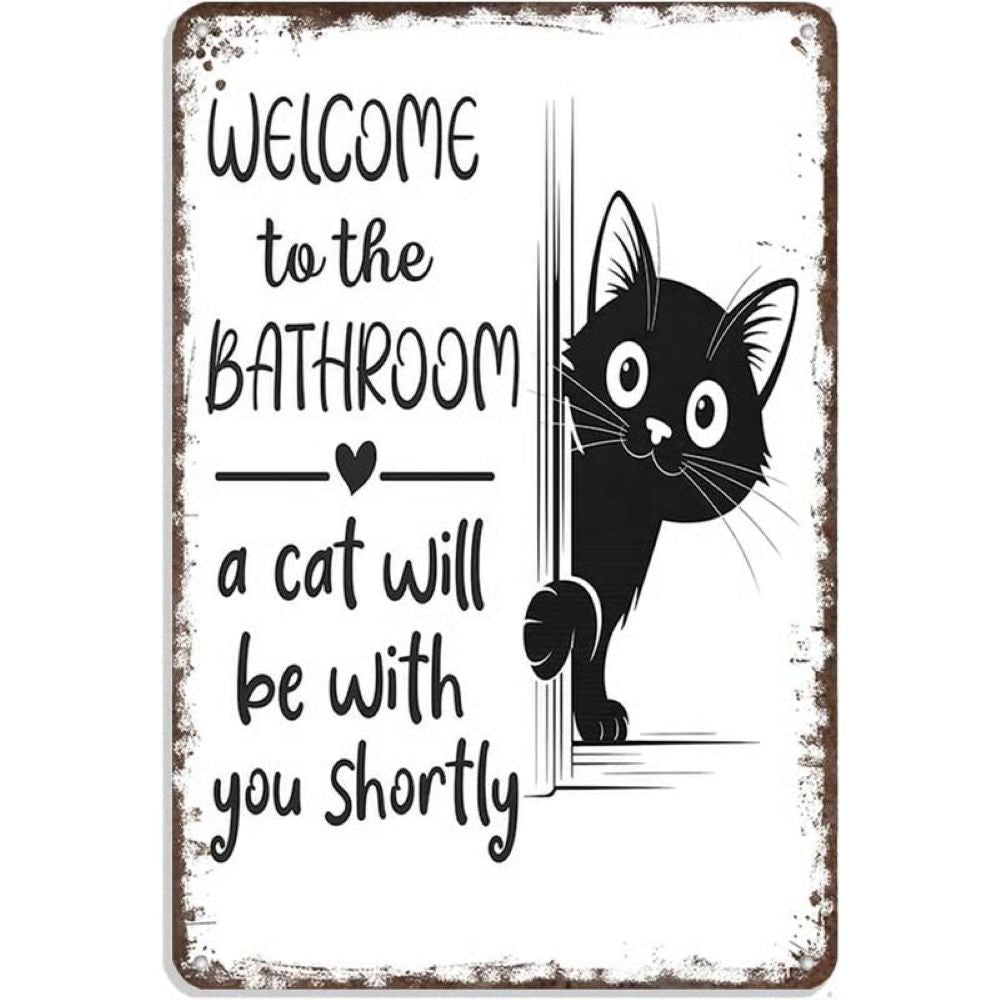 Vintage Black & White Humor Metal Sign