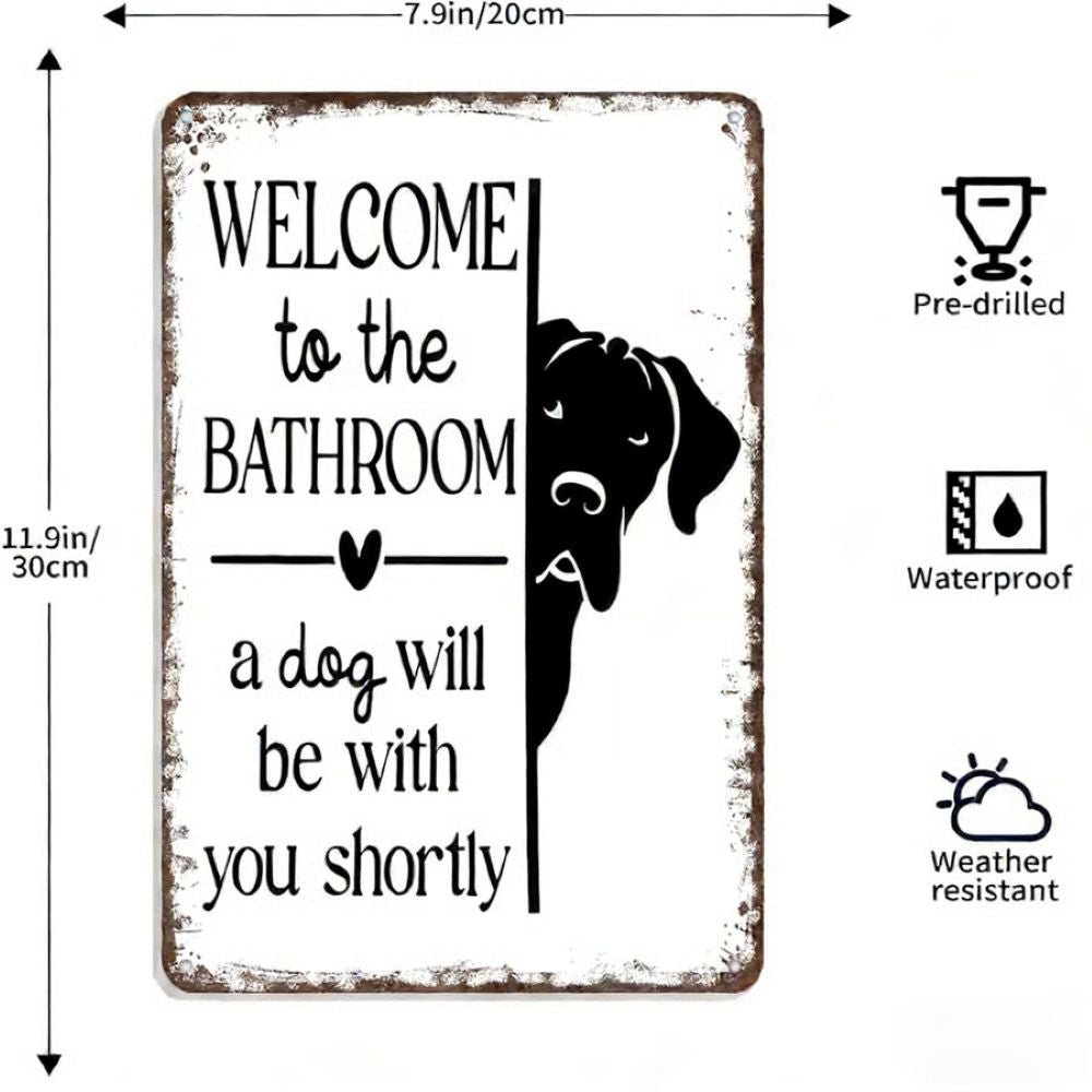 Vintage Black & White Humor Metal Sign