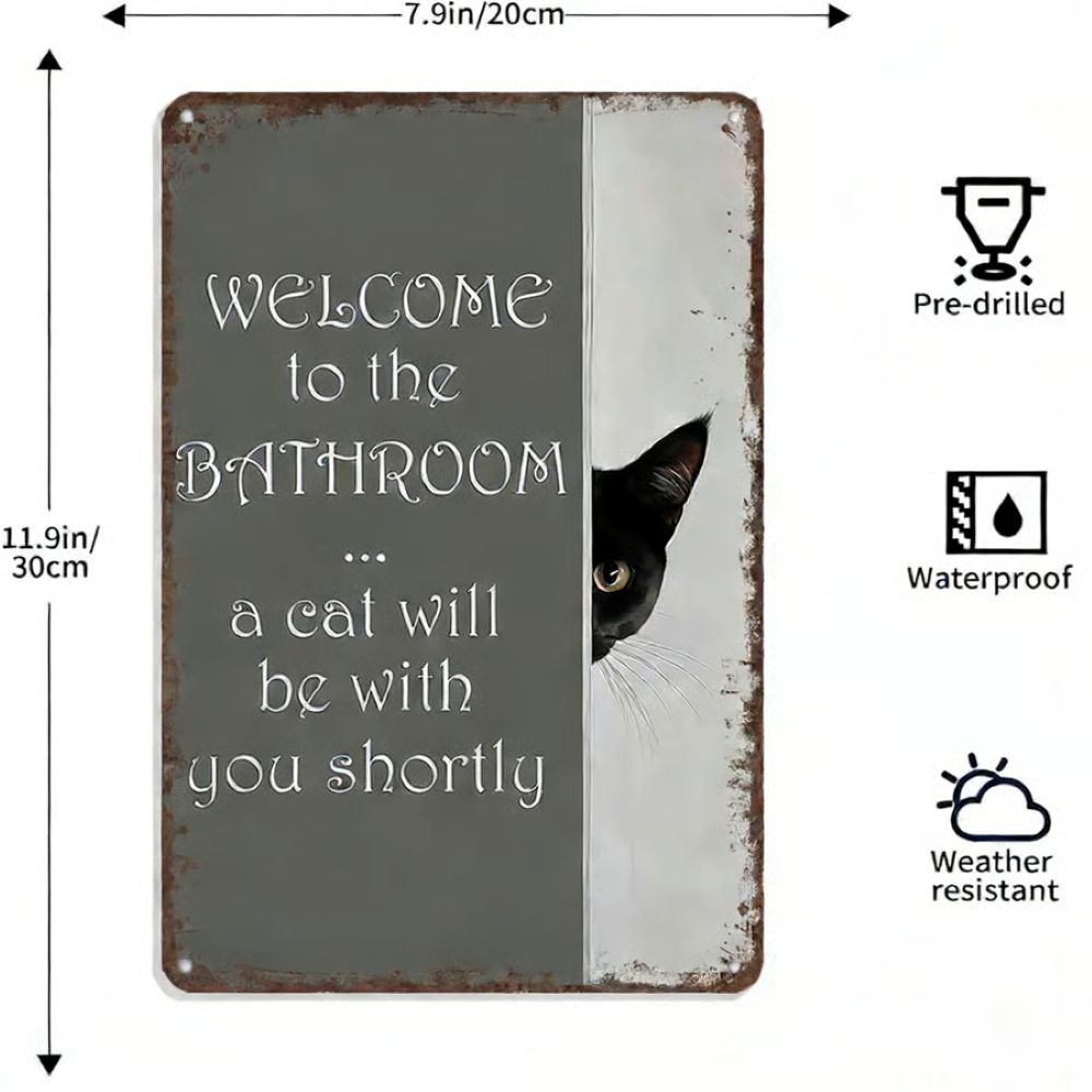 Vintage Black & White Humor Metal Sign